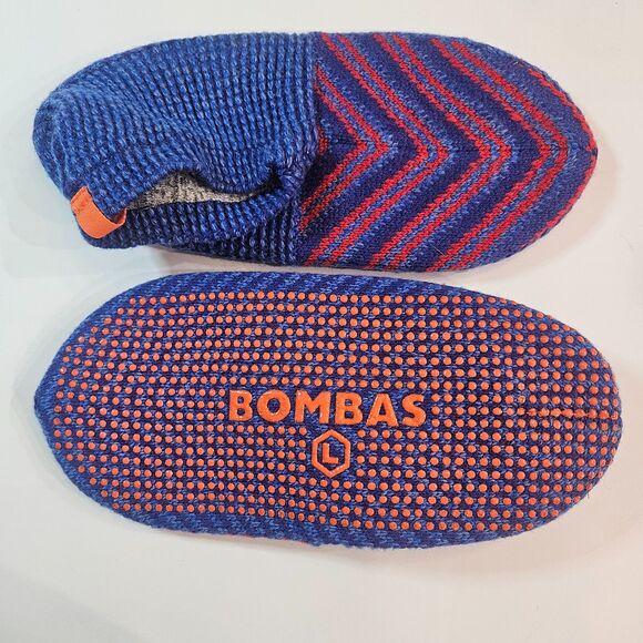 Bombas Women's Gripper Slipper Size L 11-12 Chevron Pattern Red and Blue - Picture 1 of 5